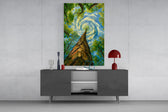 Swirling Sky Treetop Canopy Glass Wall Art