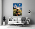 Horseback Ride Mountain Valley Glass Wall Art