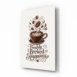 Latte Heart Coffee Cup Typography Glass Wall Art