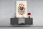 Splashing Espresso Cup Typography Glass Wall Art