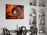 Autumn Forest Spiral Vortex Glass Wall Art