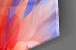 Abstract Petal Bloom Purple and Coral Glass Wall Art