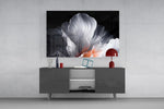 White Petal Flower Coral Heart Glass Wall Art