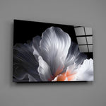 White Petal Flower Coral Heart Glass Wall Art