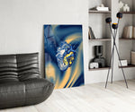 Golden Starry Anatomical Heart Glass Wall Art