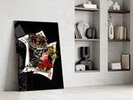 Skull King and Queen Playing Cards Glass Wall Art