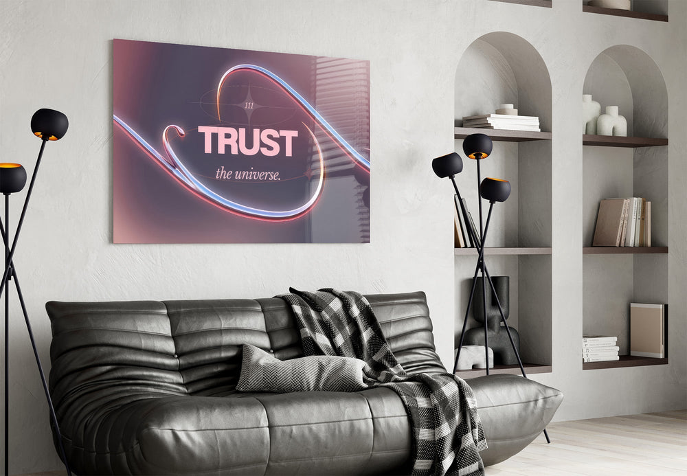 Trust the Universe Angel Number 111 Glass Wall Art
