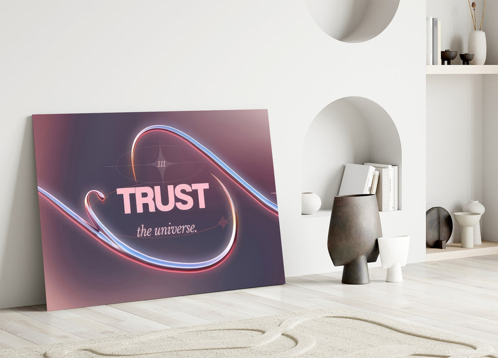 Trust the Universe Angel Number 111 Glass Wall Art