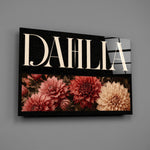 Dahlia Crimson and Cream Botanical Glass Wall Art