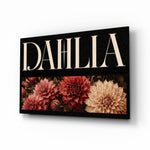 Dahlia Crimson and Cream Botanical Glass Wall Art