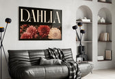 Dahlia Crimson and Cream Botanical Glass Wall Art
