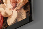 Magnolia Rose and Ivory Floral Glass Wall Art