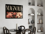 Magnolia Rose and Ivory Floral Glass Wall Art