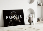 Focus Classical Statue Monochrome Glass Wall Art