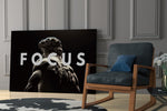 Focus Classical Statue Monochrome Glass Wall Art