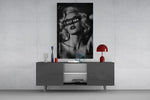 Vintage Blonde Bombshell Portrait Glass Wall Art