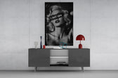 Vintage Blonde Bombshell Portrait Glass Wall Art
