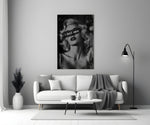 Vintage Blonde Bombshell Portrait Glass Wall Art