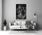 Vintage Blonde Bombshell Portrait Glass Wall Art