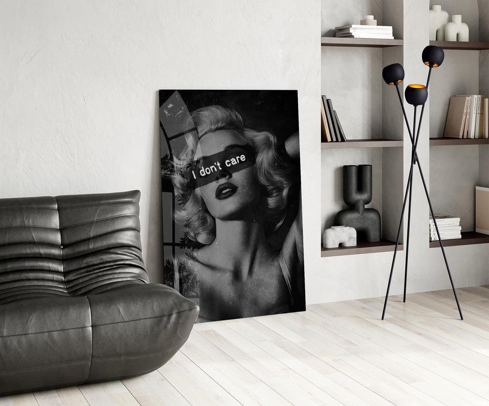 Vintage Blonde Bombshell Portrait Glass Wall Art