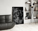 Vintage Blonde Bombshell Portrait Glass Wall Art