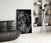 Vintage Blonde Bombshell Portrait Glass Wall Art