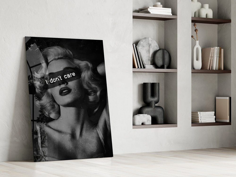 Vintage Blonde Bombshell Portrait Glass Wall Art