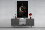 Celestial Koi Yin Yang Crescent Moon Glass Wall Art