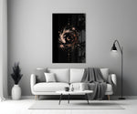 Celestial Koi Yin Yang Crescent Moon Glass Wall Art