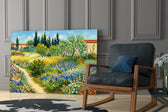 Impressionist Flower Garden Path Glass Wall Art