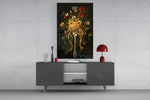 Spaghetti Fork and Wildflowers Glass Wall Art