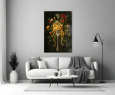 Spaghetti Fork and Wildflowers Glass Wall Art