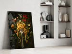 Spaghetti Fork and Wildflowers Glass Wall Art