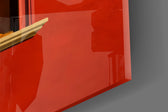 Red Wall Arched Niche Book Reader Glass Wall Art