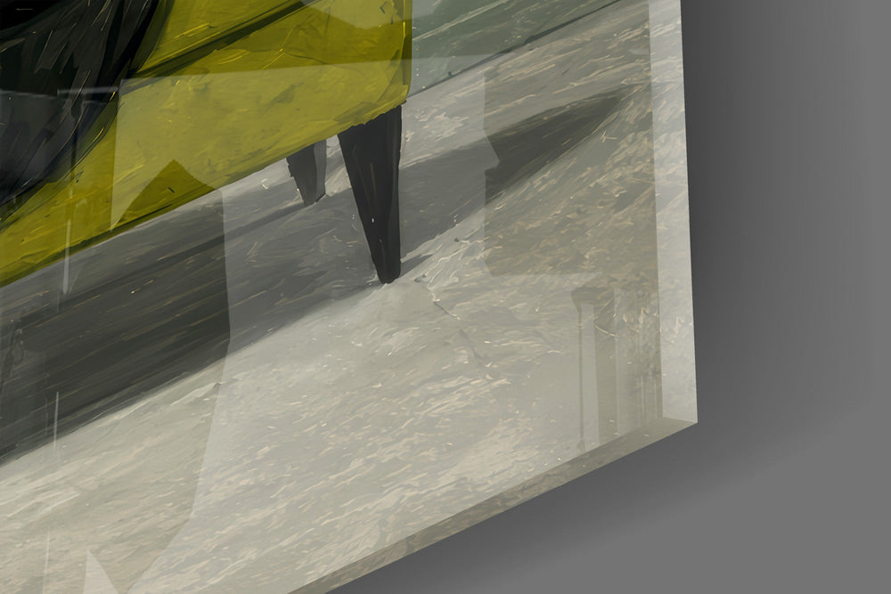 Woman Reading Red Book Green Armchair Glass Wall Art