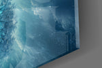 Frozen Blue Tree Winter Mirror Glass Wall Art