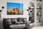 Terracotta Domed Basilica Blue Sky Glass Wall Art