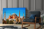 Terracotta Domed Basilica Blue Sky Glass Wall Art