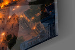 Twilight Aerial Illuminated Mosque Glass Wall Art