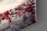 Red Maple Tree by a Misty Lake Glass Wall Art