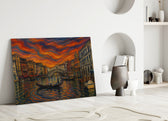 Venice Grand Canal Munch Style Glass Wall Art