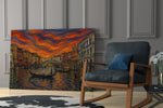 Venice Grand Canal Munch Style Glass Wall Art