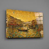 Venice Grand Canal Klimt Style Glass Wall Art