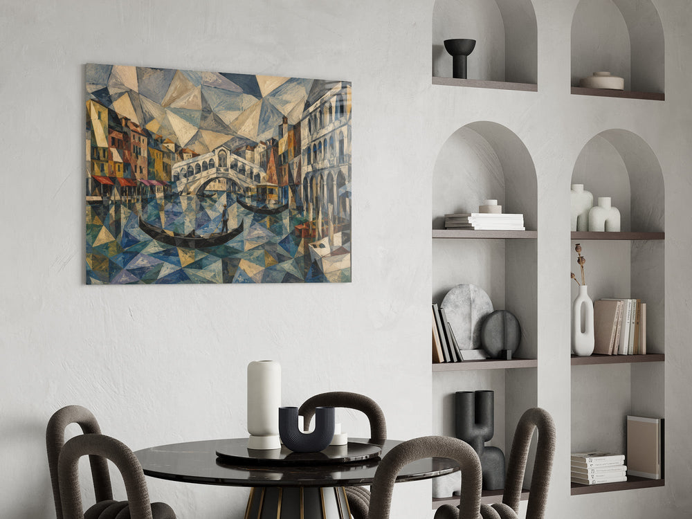 Venice Grand Canal Cubist Style Glass Wall Art