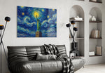 Statue of Liberty Van Gogh Style Glass Wall Art