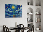 Statue of Liberty Van Gogh Style Glass Wall Art