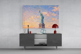 Statue of Liberty Monet Style Glass Wall Art