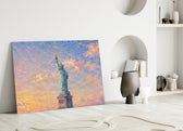 Statue of Liberty Monet Style Glass Wall Art