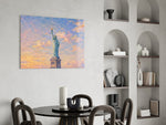 Statue of Liberty Monet Style Glass Wall Art