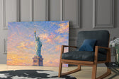 Statue of Liberty Monet Style Glass Wall Art